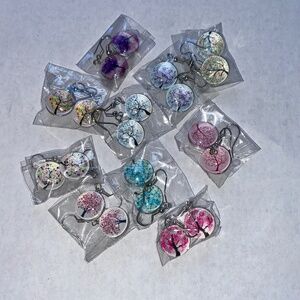 Tree of Life earrings; varied colors